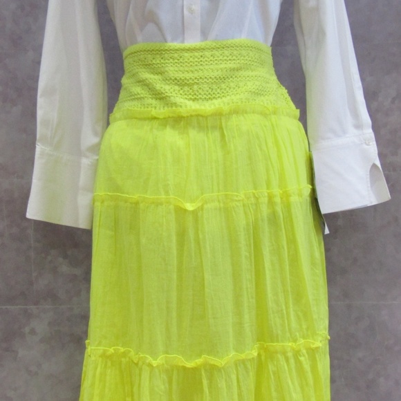 Studio West Skirts New Studio West Yellow Broomstick Maxi Skirt